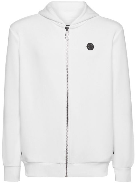 Philipp Plein logo-patch zip-up hoodie Men