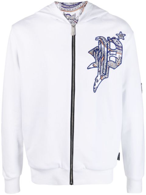 Philipp Plein skull-print satin-lined hoodie Men