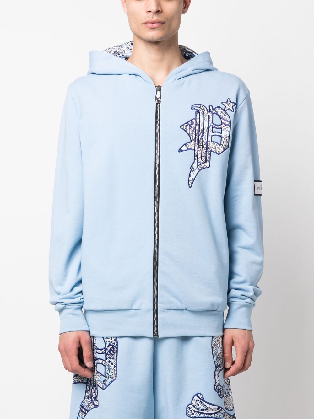 Philipp Plein skull-print satin-lined hoodie Men