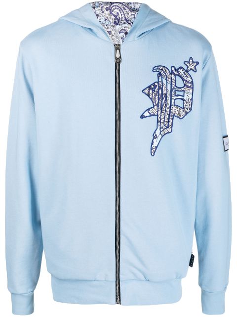 Philipp Plein skull-print satin-lined hoodie Men