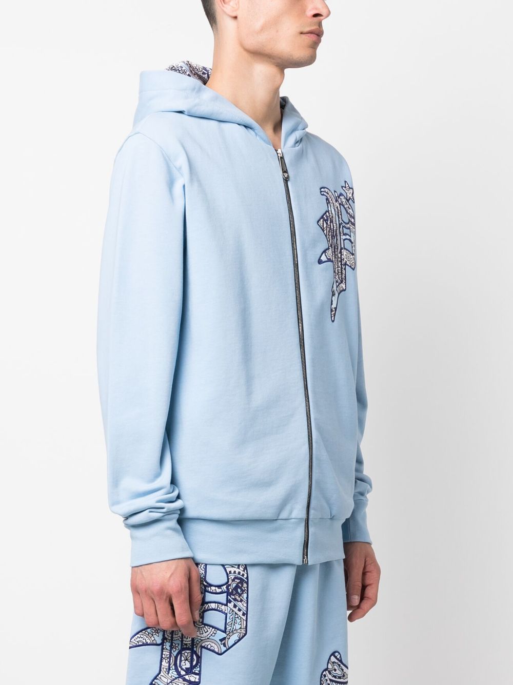 Philipp Plein skull-print satin-lined hoodie Men