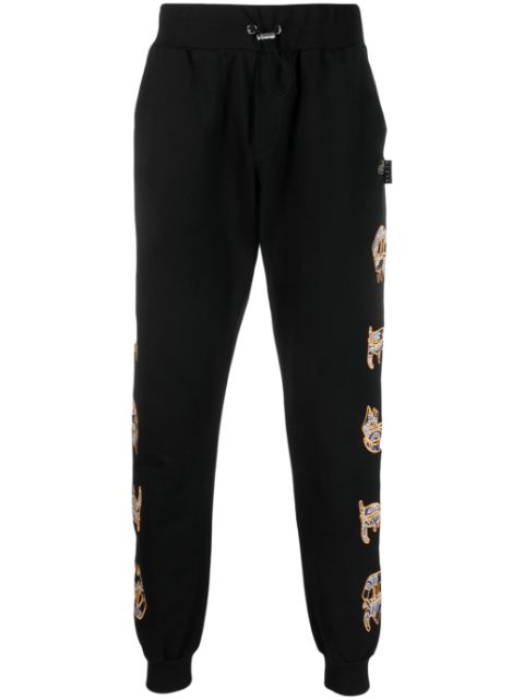 Philipp Plein paisley-print logo-patch track pants Men