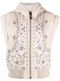 Philipp Plein bandana-print sleeveless jacket - Neutrals
