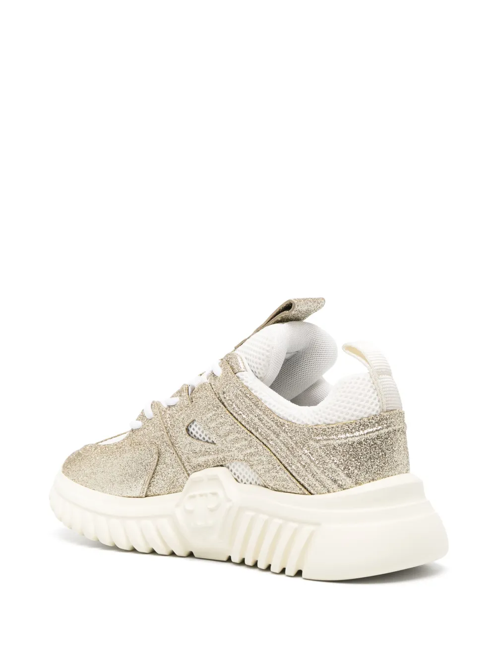 Philipp Plein Runner Glitter-embellished Sneakers In Gold