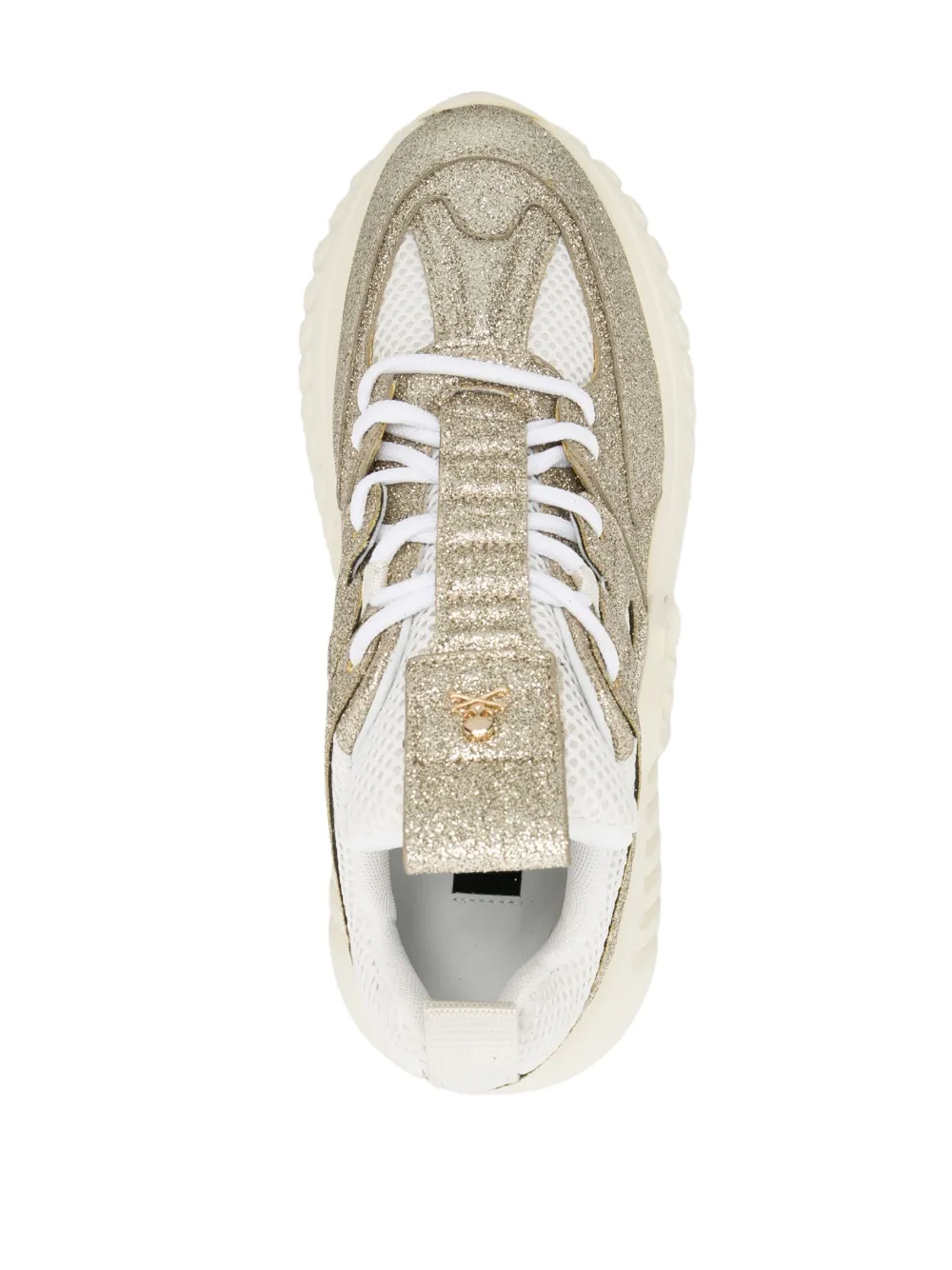 Philipp Plein Runner Glitter-embellished Sneakers In Gold