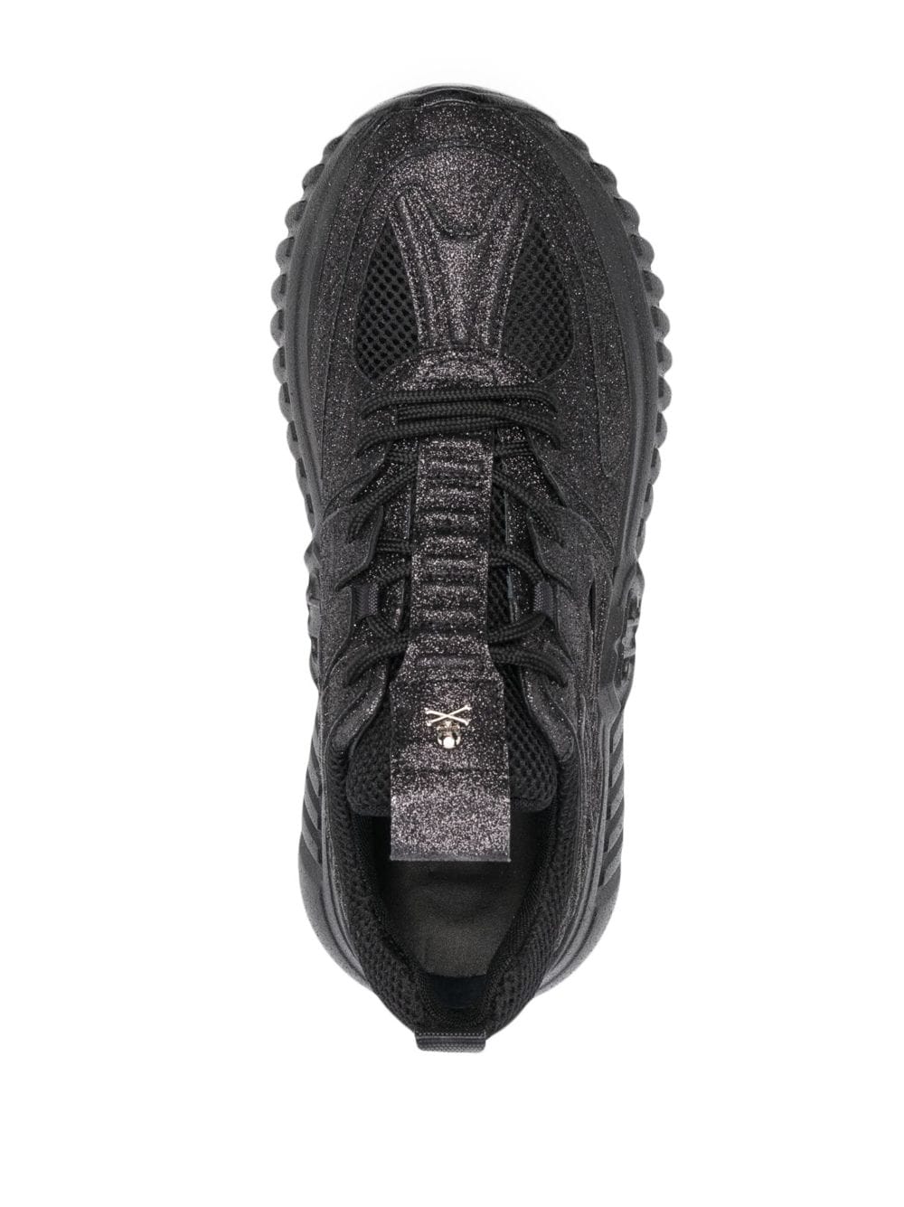 Shop Philipp Plein Runner Glitter-embellished Sneakers In Black