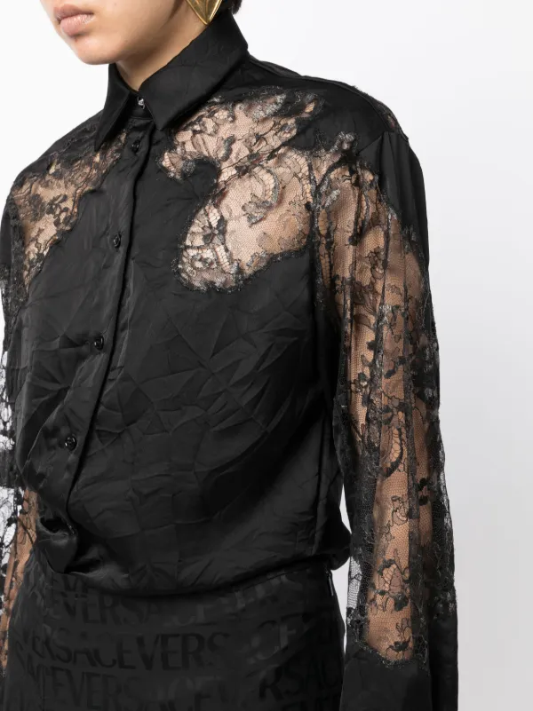 Versace シアーレース シャツ | ブラック | FARFETCH JP
