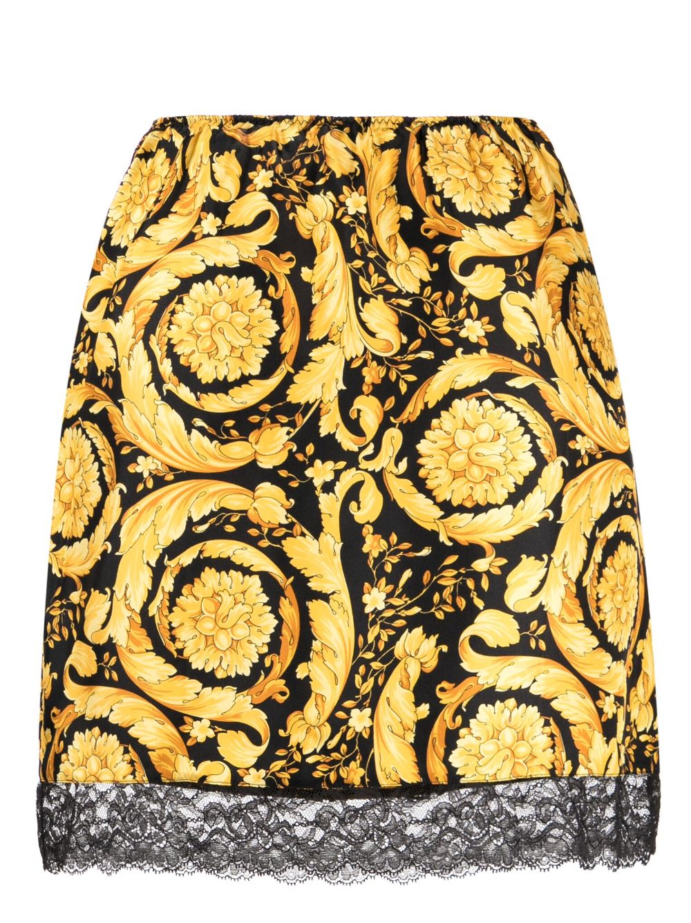 Versace Barocco-print silk inner skirt - Zwart