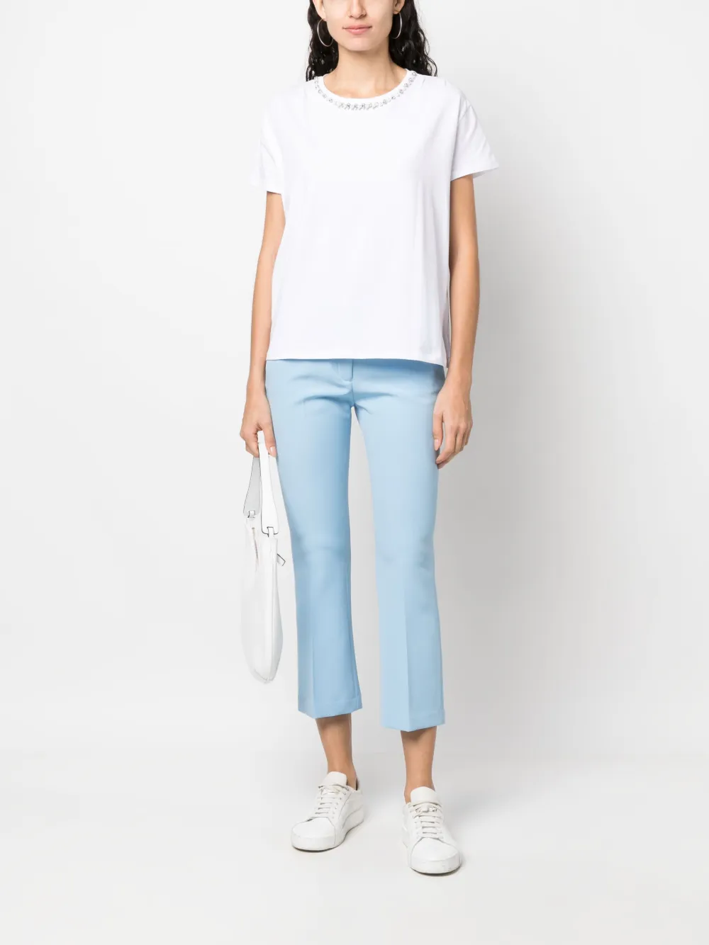 LIU JO T-shirt met verfraaide kraag - Wit