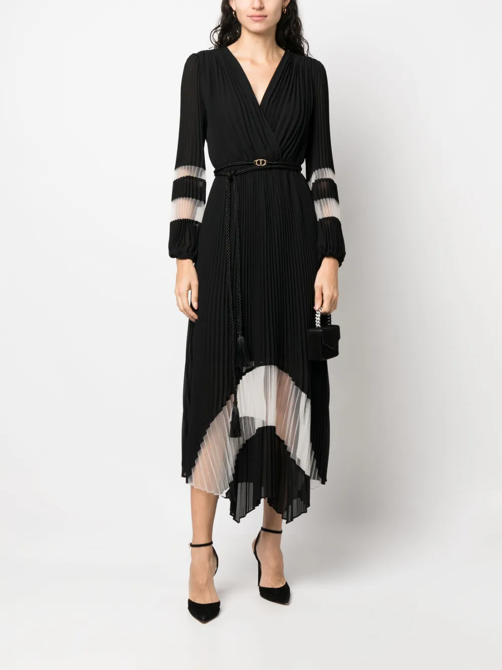 TWINSET Geplooide maxi-jurk - Zwart