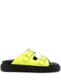GCDS buckle-strap leather slides - Yellow