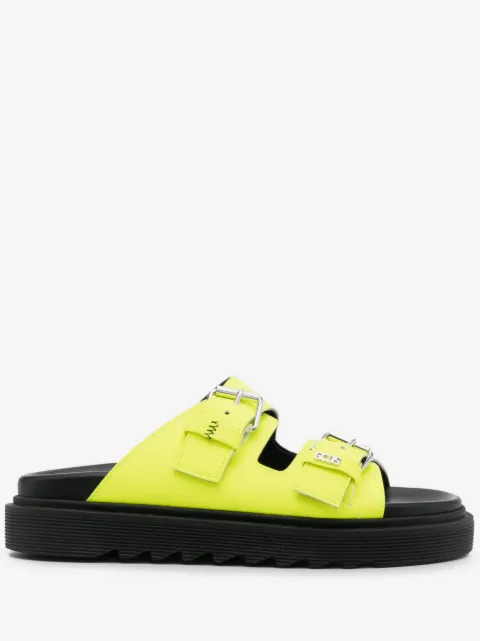 GCDS buckle-strap leather slides