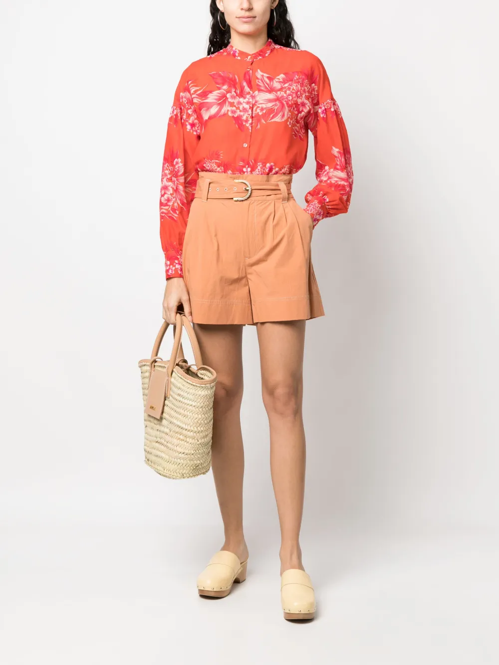 TWINSET Blouse met bloemenprint - St disegno ibisco orange ceris