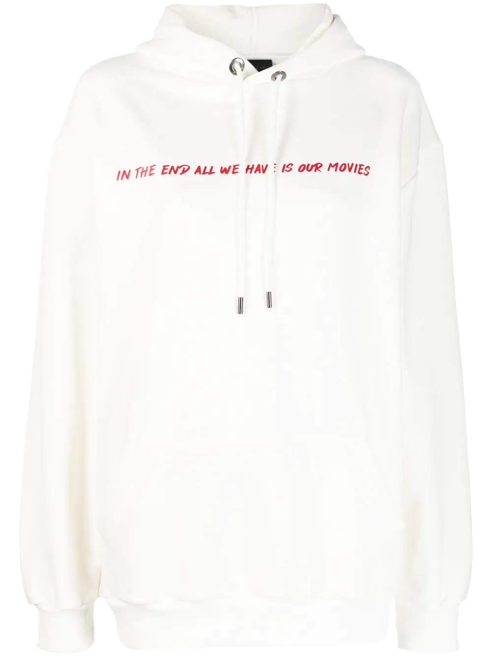 Throwback. Graphic-print Cotton Hoodie In White
