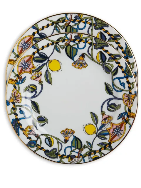 La DoubleJ graphic-print dessert plates 