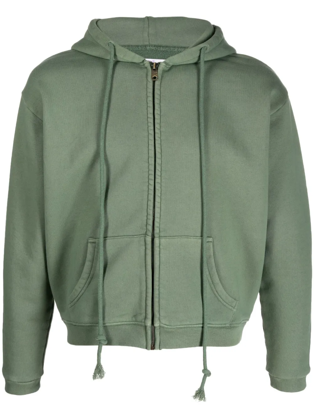 Erl Zip Up Hooded Sweatshirt In Green | ModeSens