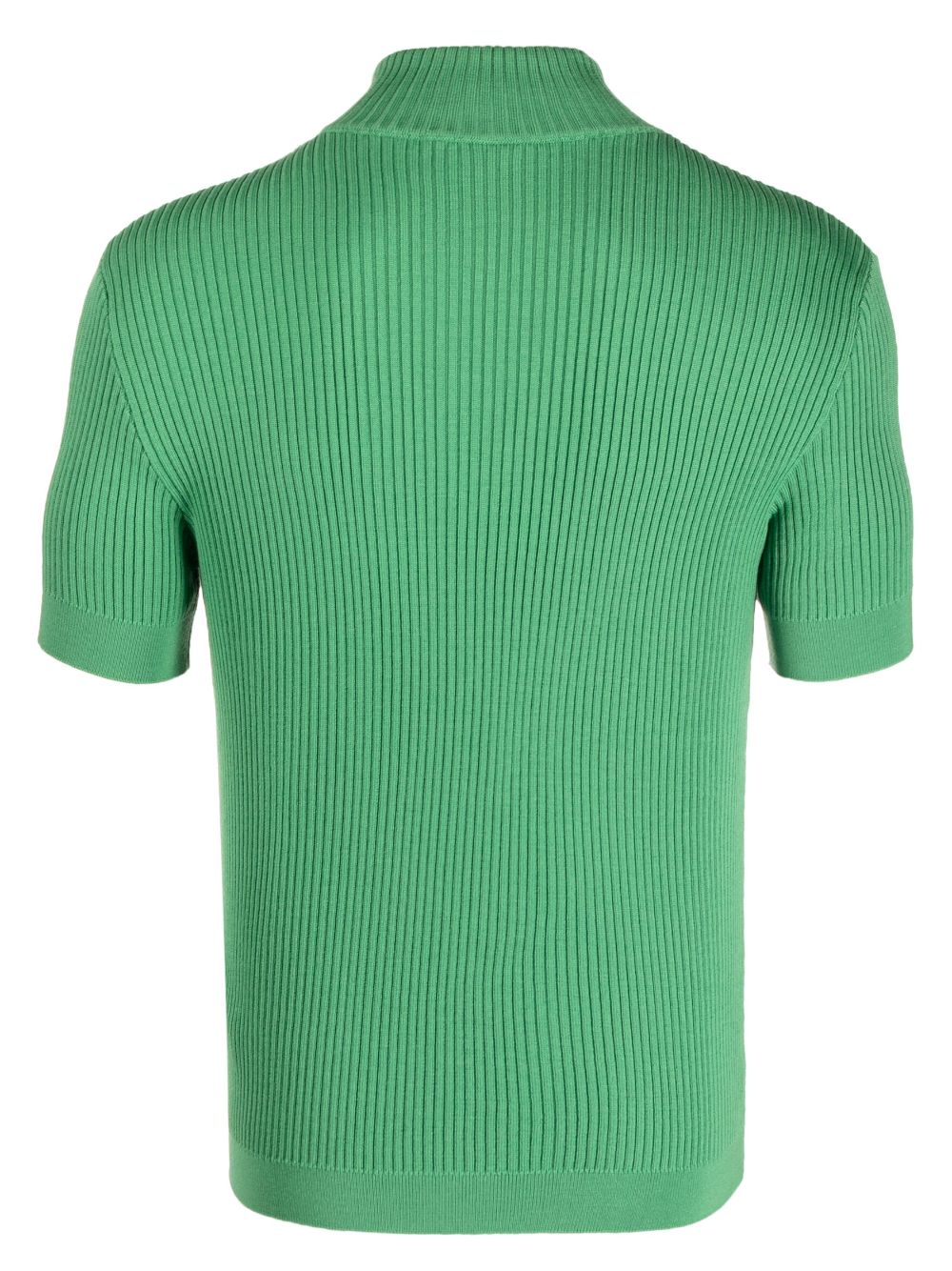 Shop Winnie Ny Ribbed-knit Short-sleeve Jumper In Green