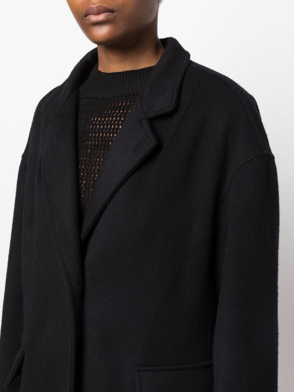 Shop Mackintosh Single-breasted Button-fastening Coat In Black