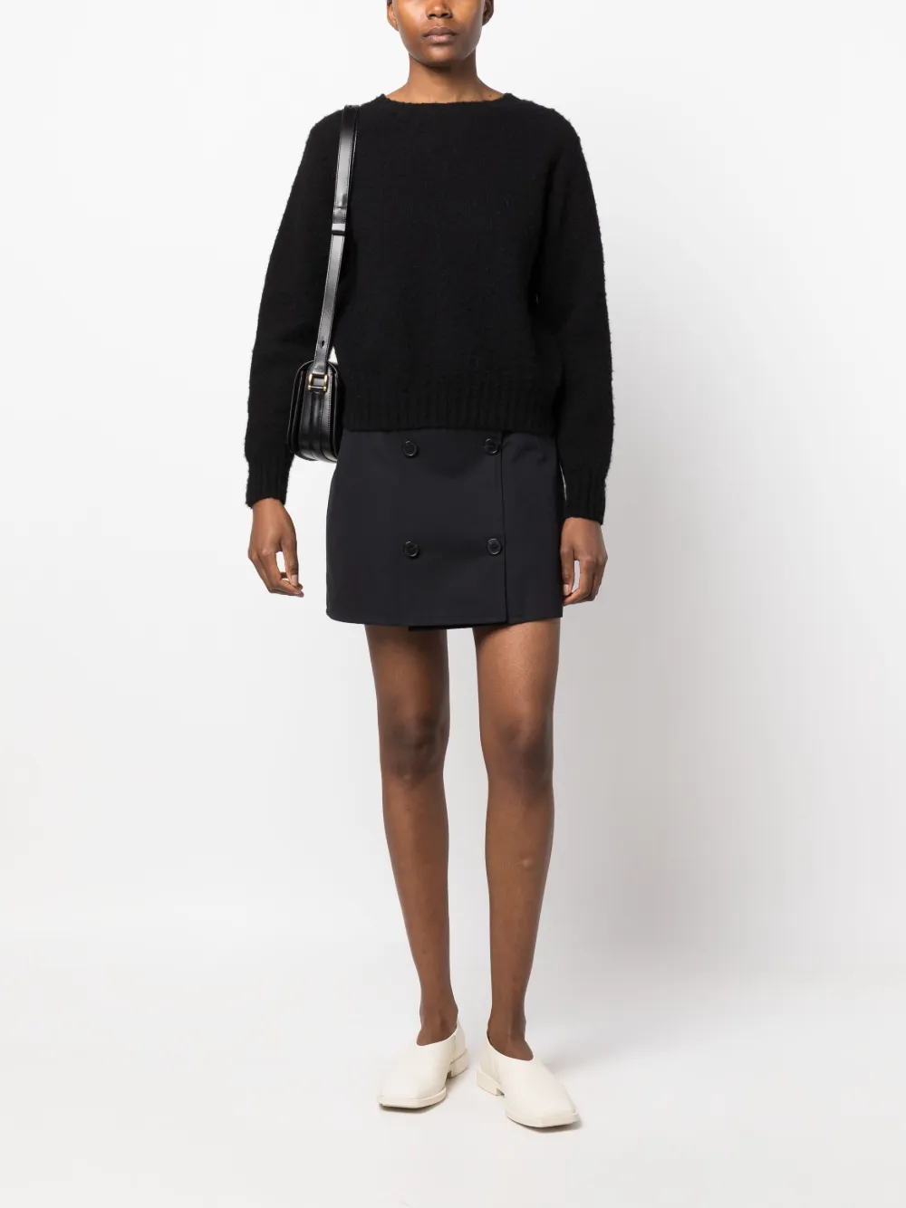 Shop Mackintosh Kennedi Fine-knit Sweatshirt In Black