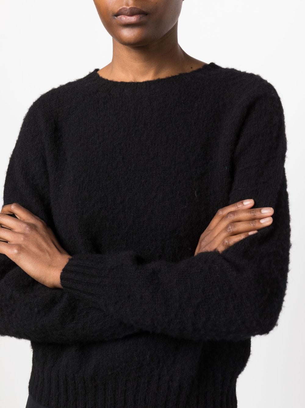 Shop Mackintosh Kennedi Fine-knit Sweatshirt In Black