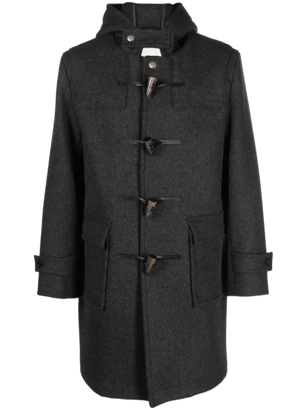 Grey hooded duffle coat hot sale