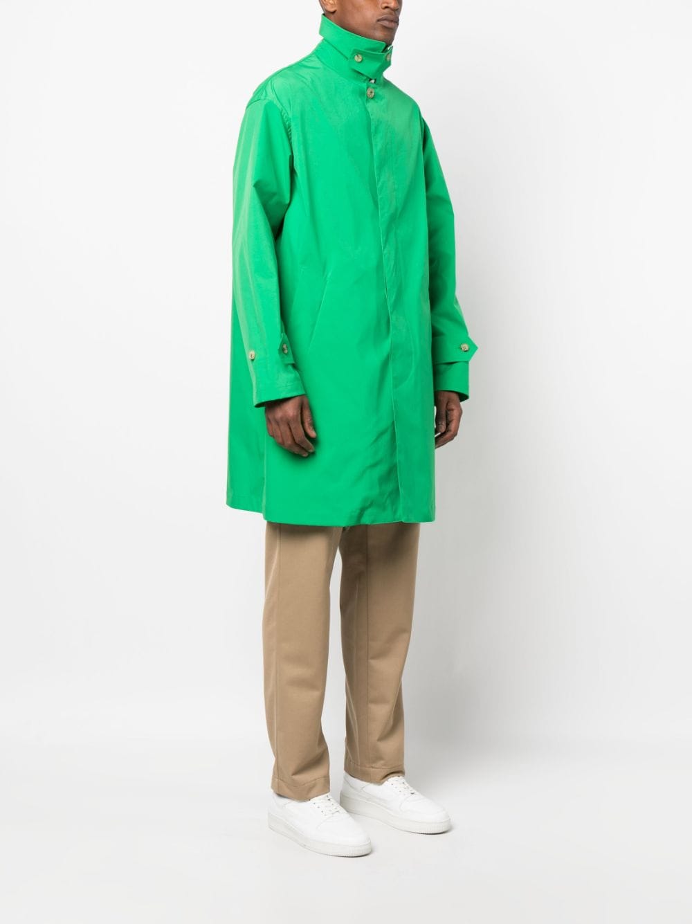 Shop Mackintosh Soho Eco Dry Raincoat In Green