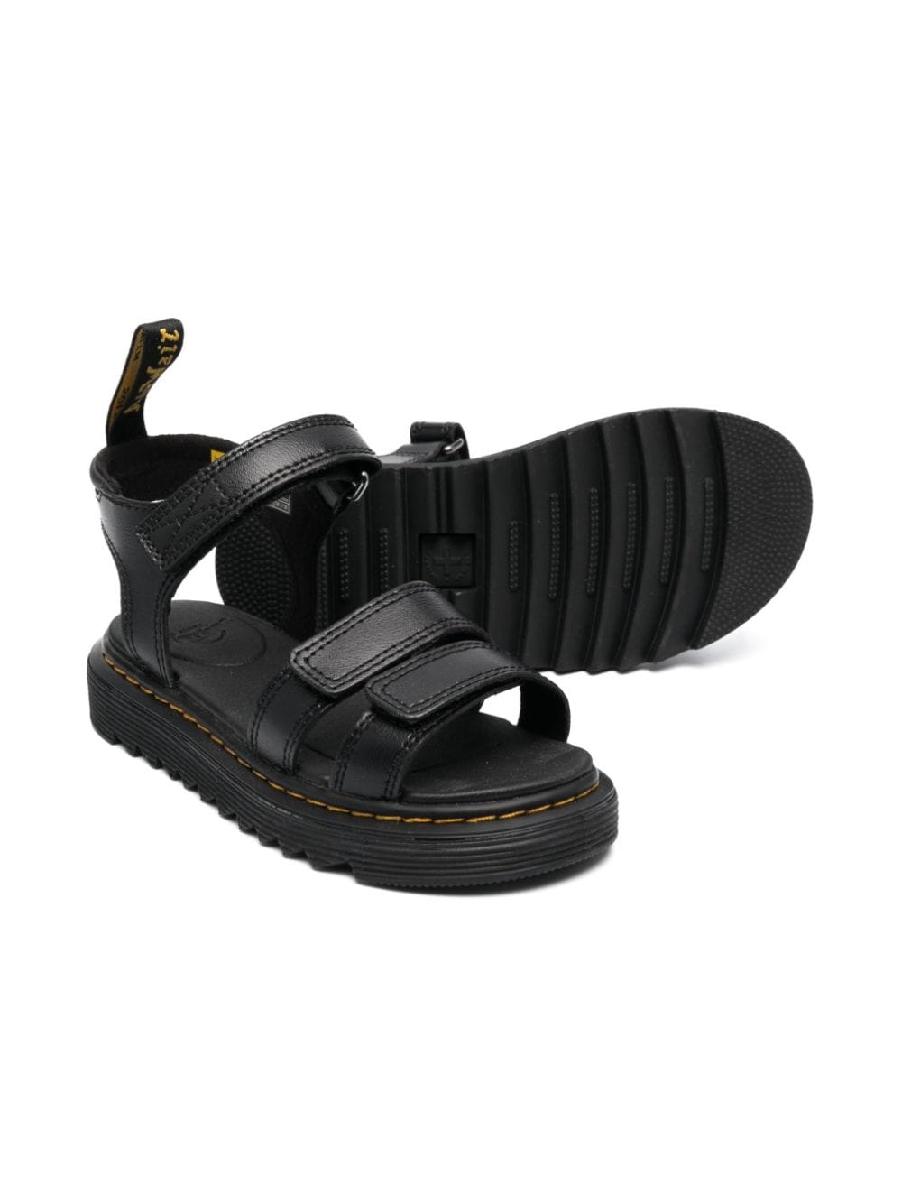 Shop Dr. Martens' Logo-print Open-toe Sandals In Black