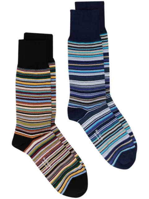 Paul Smith two-pack striped cotton socks
