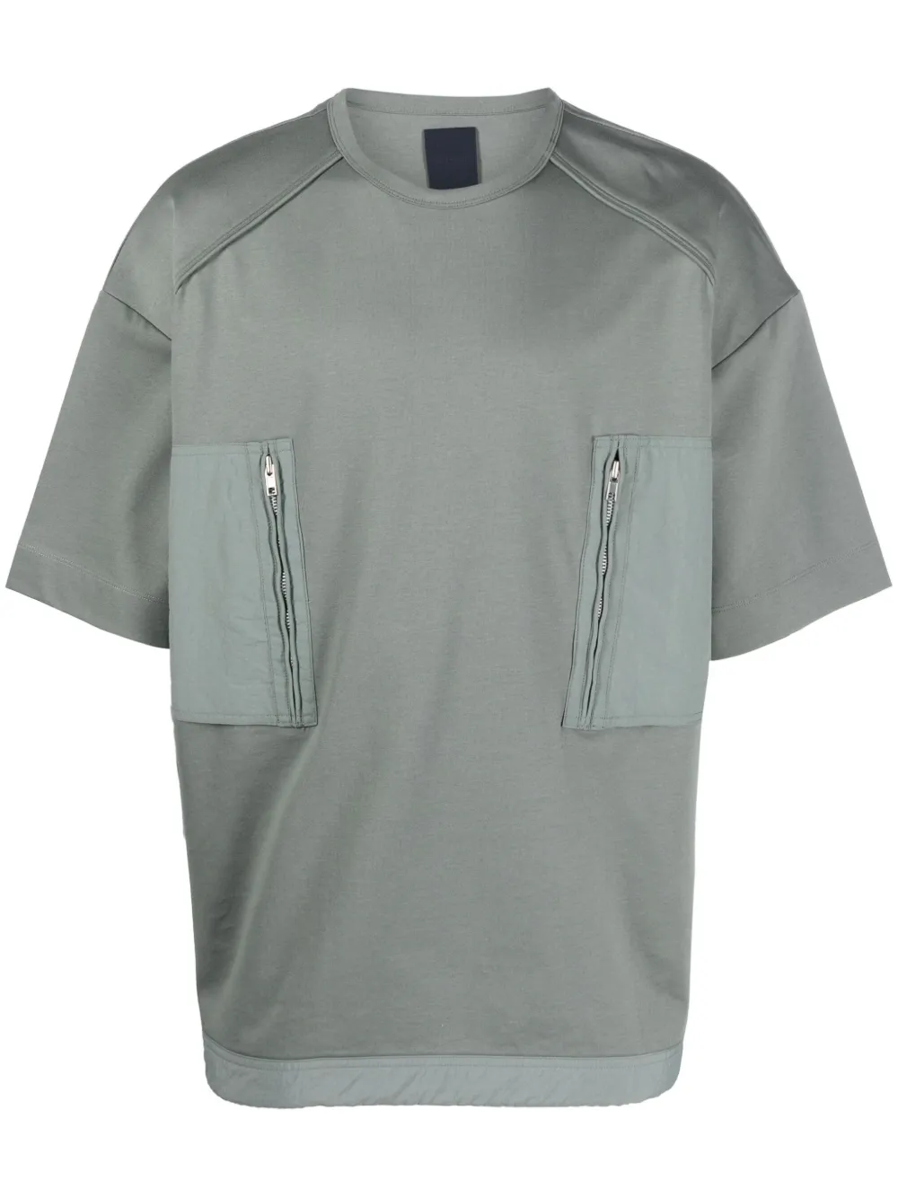 Juun.J contrasting zip-pockets T-shirt - Green
