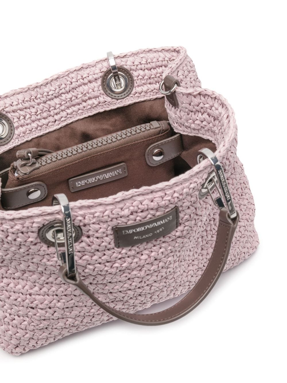 Cross body bags Giorgio Armani - Raffia and leather cross body bag