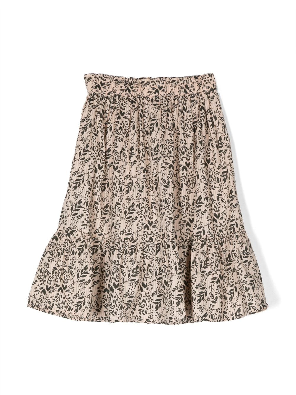 Shop Bonton Floral-print Flared Skirt In Neutrals