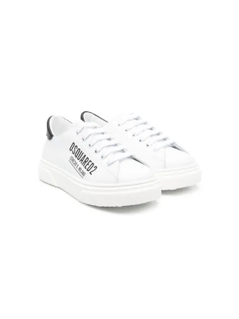 Dsquared2 Kids logo-print leather sneakers