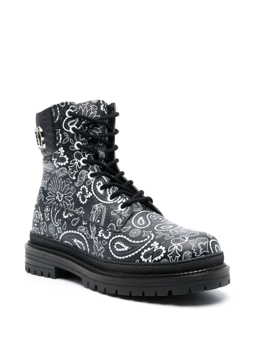 Image 2 of Philipp Plein paisley-print leather ankle boots