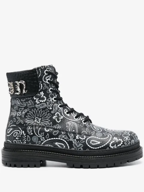 Philipp Plein Bota cano curto com estampa paisley