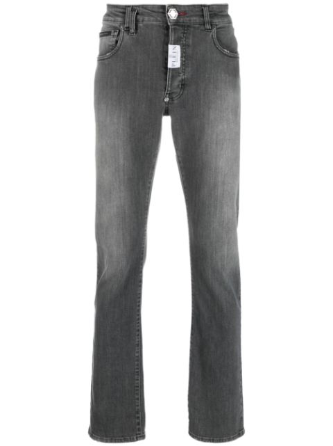 Philipp Plein logo-patch slim-cut jeans Men