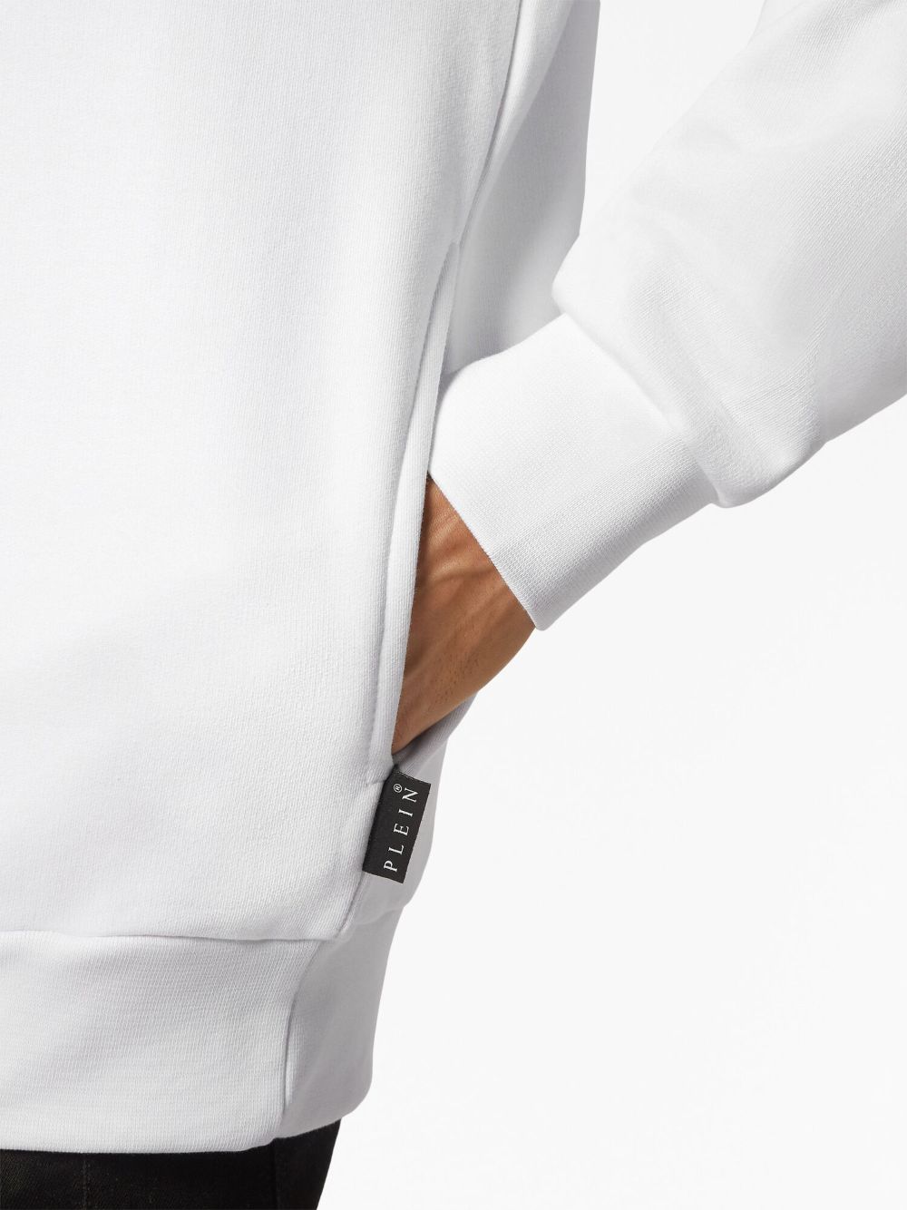 Shop Philipp Plein Logo-patch Long-sleeve Hoodie In White