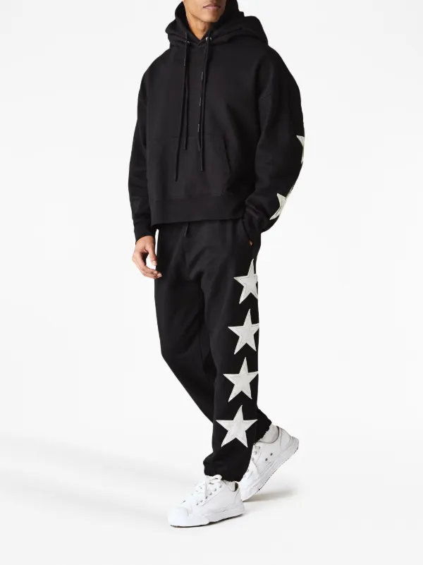 Palm Angels star-patch Cotton Track Pants | Black | FARFETCH