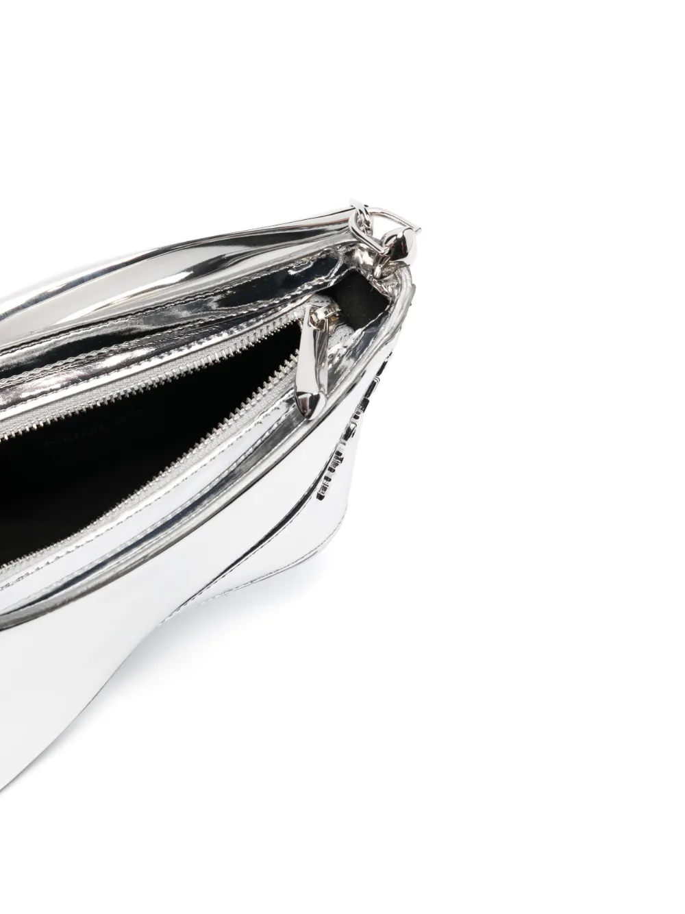 Mugler Spiral Curve 01 Foiled Tote Bag In Grau