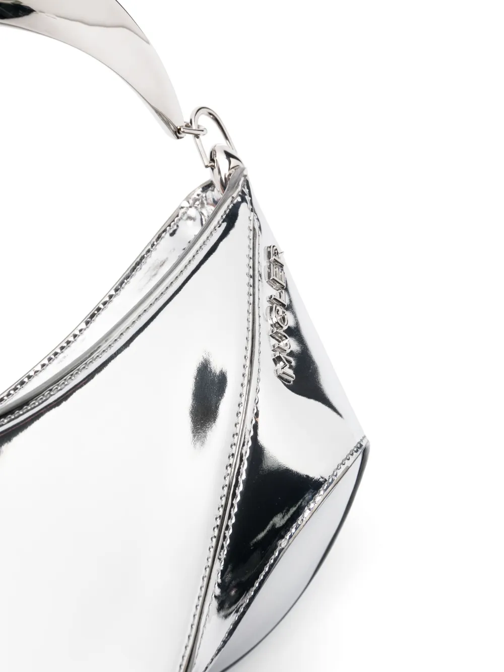 Mugler Spiral Curve 01 Foiled Tote Bag In Grau