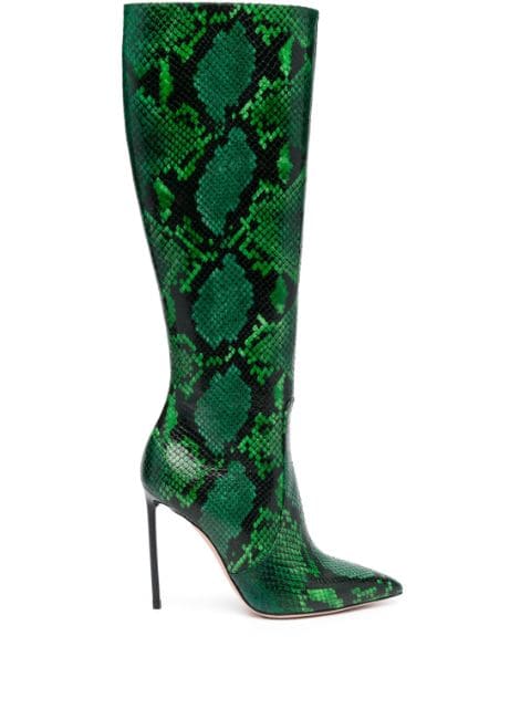 Bally snakeskin-print leather boots