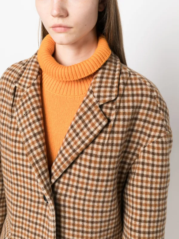 Orange check coat cheap