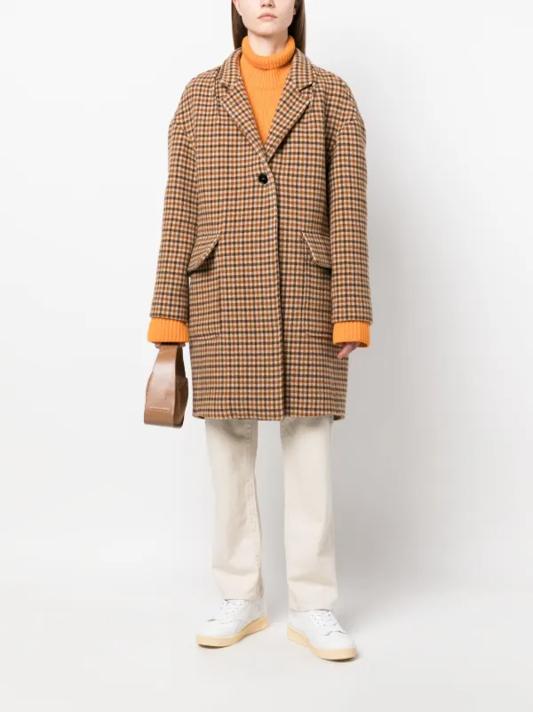 Mackintosh Freddie check pattern Wool Coat Farfetch