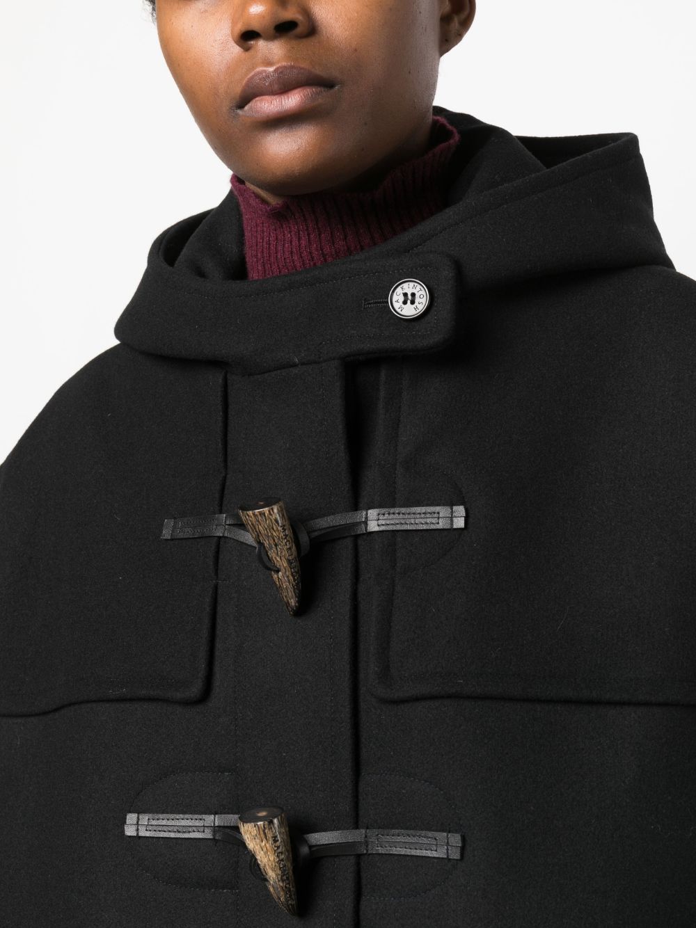 Shop Mackintosh Humbie Hooded Coat In Black