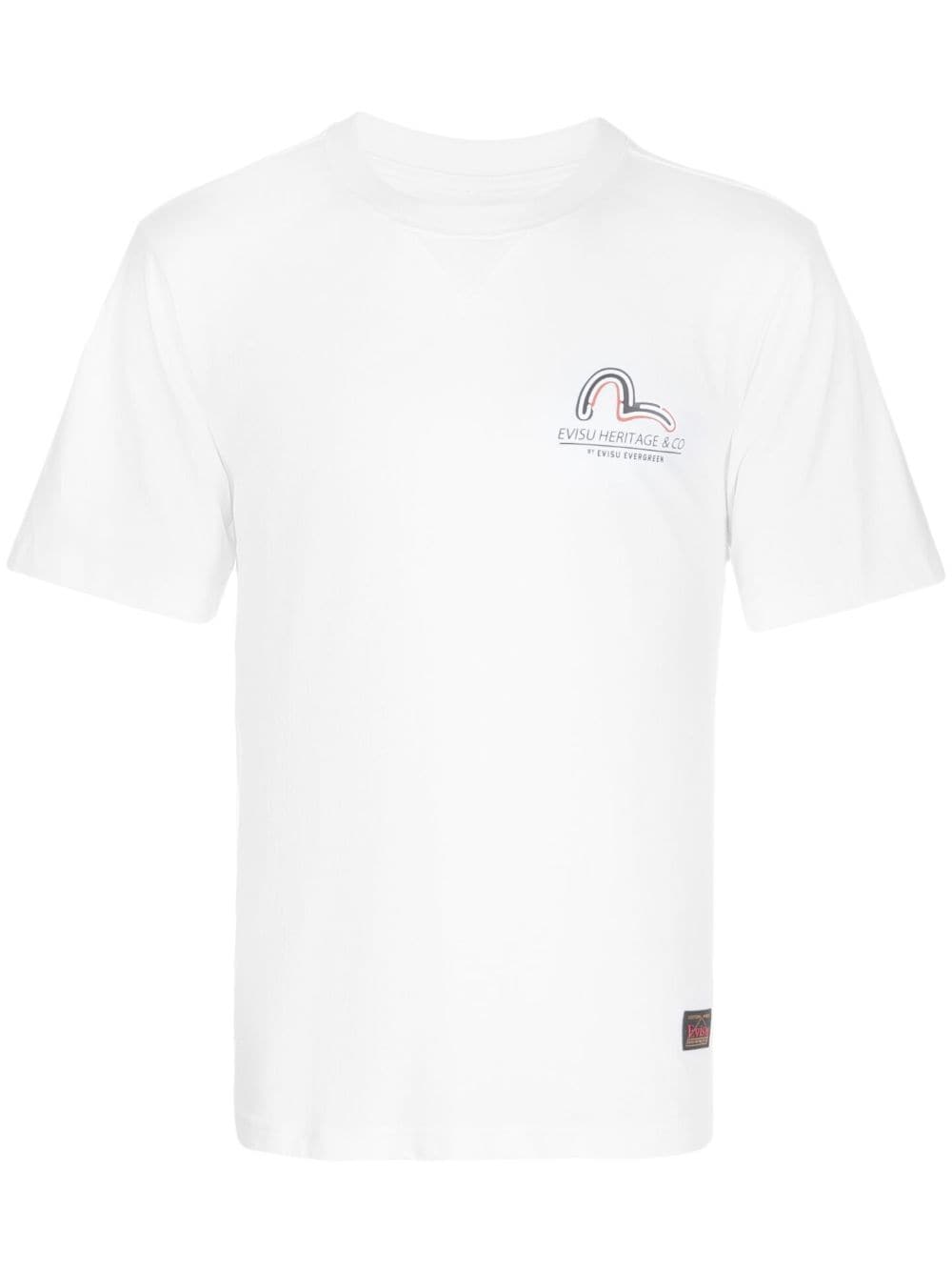 Evisu Logo-print Cotton T-shirt In White