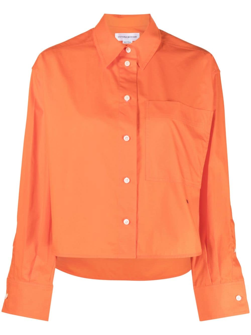 Victoria Beckham Button-up Cropped Shirt In Orange