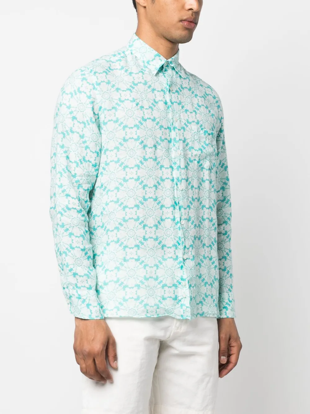 Peninsula Swimwear Graphicprint Linen Shirt In Blue ModeSens