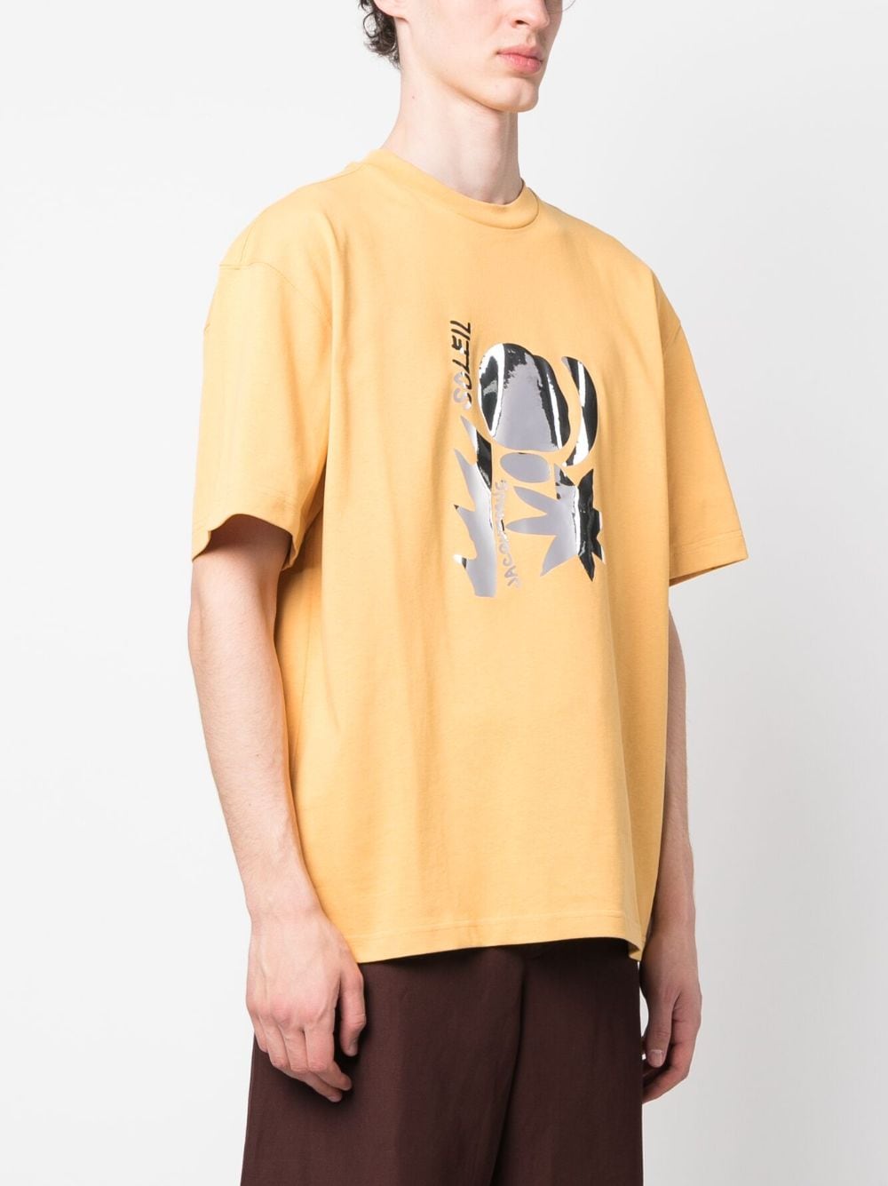 Shop Jacquemus Le T-shirt Prata Abstract-pattern T-shirt In Yellow