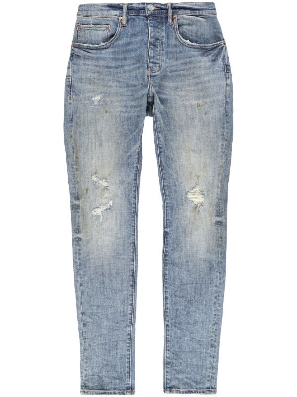 Shop Purple Brand P001 Low-Rise Skinny Waxed Jeans