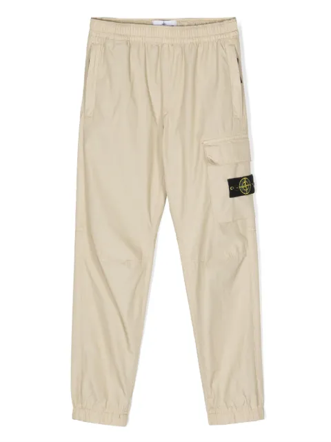 Stone Island Junior Compass-motif cotton trousers 