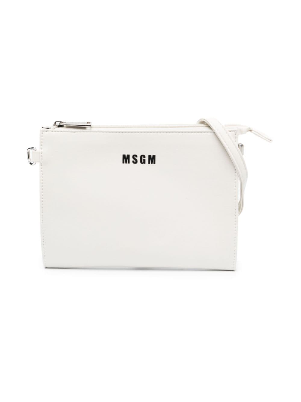 Msgm Kids' Chain-link Shoulder Strap Bag In White
